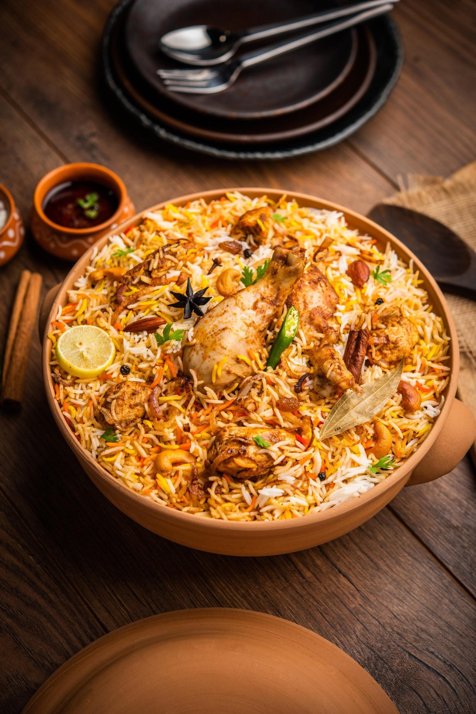 Dum Handi chicken Biryani is prepared in an earthen or clay pot called Haandi. Popular Indian non vegetarian food